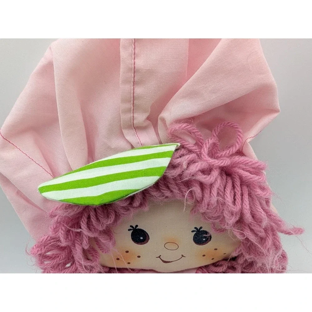 Raspberry‎ Tart Strawberry Shortcake Rag Doll Gingham Striped Yarn Hair 15 Inch